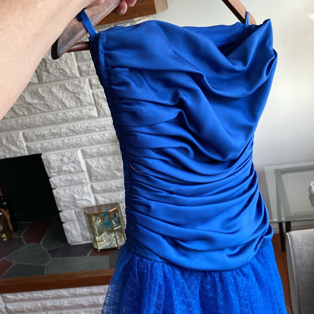 💙🦋Vintage blue prom/formal mini dress handmade womens/youth/junior size 6. - Picture 9 of 15